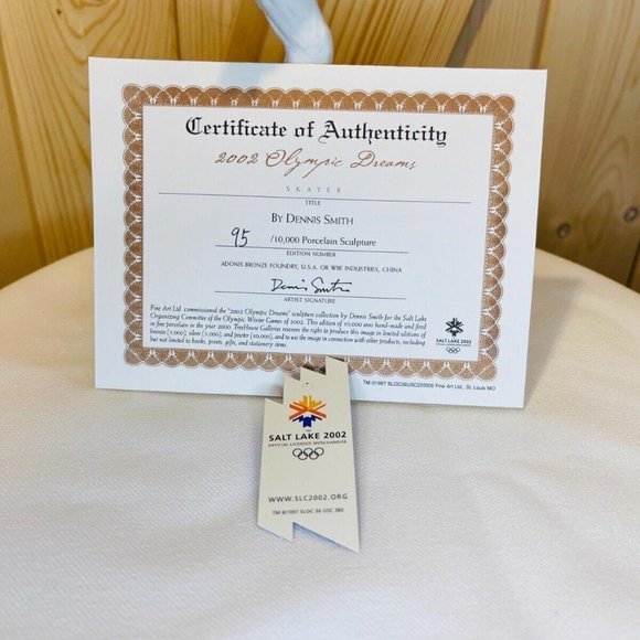 2002 Olympic Dreams Skater Figurine Dennis Smith Porcelain Ice Skater - Picture 7 of 7